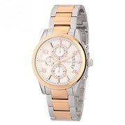 Guess Exec Chronograph White Dial Two Tone Steel Strap Watch for Men - W0075G2