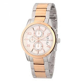 Guess Exec Chronograph White Dial Two Tone Steel Strap Watch for Men - W0075G2