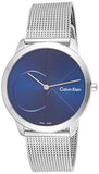 Calvin Klein Minimal Blue Dial Silver Mesh Bracelet Watch for Men - K3M2112N