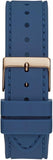 Guess Multifunction Crystals Rose Gold Dial Blue Rubber Strap Watch For Women - GW0439L4