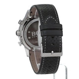 Hugo Boss Rafale Chronograph Quartz Silver Dial Black Leather Strap Watch For Men - 1513403