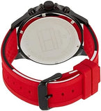 Tommy Hilfiger Multifunction Quartz Black Dial Red Rubber Strap Watch for Men  - 1791722