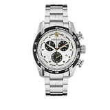 Versace V-Ray Chronograph Quartz Silver Dial Silver Steel Strap Watch For Men - VE2I00321