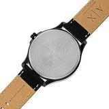 Armani Exchange Hampton Quartz Blue Dial Black Leather Strap Watch for Men - AX2411