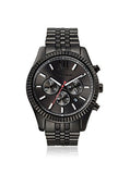 Michael Kors Lexington Chronograph Black Dial Black Steel Strap Watch for Men - MK8320