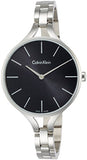 Calvin Klein Graphic Black Dial Silver Steel Strap Watch for Women - K7E23141