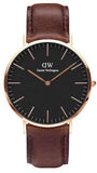 Daniel Wellington Bristol Black Dial Brown Leather Strap Watch For Men - DW00100125