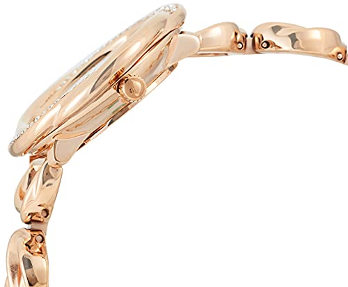 Swarovski Crystal Flower Silver Dial Rose Gold Steel Strap Watch for W
