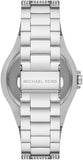 Michael Kors Lennox Three Hand Blue Dial Silver Steel Strap Watch For Women - MK6990