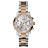 Guess Mini Sunrise Analog Silver Dial Two Tone Steel Strap Watch For Women - W0448L4