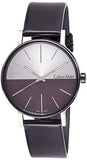 Calvin Klein Boost White Black Dial Black Leather Strap Watch for Men - K7Y21CCX