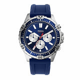 Fossil Garrett Chronograph Blue Dial Blue Rubber Strap Watch for Men - FS5709