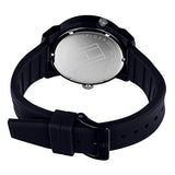 Tommy Hilfiger Denim Black Dial Black Rubber Strap Watch for Men - 1791555