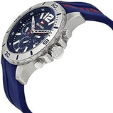 Tommy Hilfiger Nolan Chronograph Blue Dial Blue Rubber Strap Watch for Men - 1791142