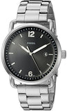 Fossil The Commuter Black Dial Silver Steel Strap Watch for Men - FS5391