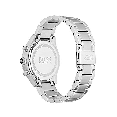 Hugo Boss Grand Prix Chronograph Black Dial Silver Steel Strap