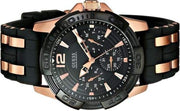 Guess Oasis Black Dial Two Tone Steel Strap Watch for Men - W0366G3