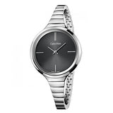 Calvin Klein Lively Black Dial Silver Steel Strap Watch for Women - K4U23121