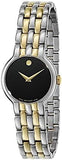 Movado Veturi Quartz Black Dial Two Tone Steel Strap Watch for Women - 0606933