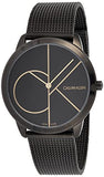 Calvin Klein Minimal Black Dial Black Mesh Bracelet Watch for Men - K3M214X1