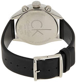 Calvin Klein Masculine Chronograph White Dial Black Leather Strap Watch for Men - K2H27120