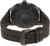 Emporio Armani Delta Chronograph Brown Dial Brown Leather Strap Dial Watch For Men - AR6055