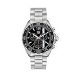 Tag Heuer Formula 1 Chronograph Black Dial Silver Steel Strap Watch untuk Pria - CAZ101H.BA0842