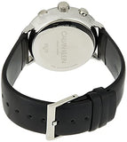 Calvin Klein High Noon Chronograph White Dial Black Leather Strap Watch for Men - K8M271C6