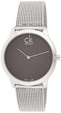 Calvin Klein Minimalist Black Dial Silver Mesh Bracelet Watch for Men - K3M2112X