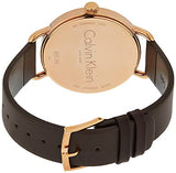 Calvin Klein Even Silver Dial Brown Leather Strap Watch for Men - K7B216G6