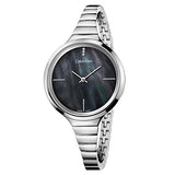 Calvin Klein Lively Black Dial Silver Steel Strap Watch for Women - K4U2312S