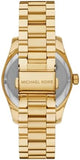 Michael Kors Lexington Three Hand Green Dial Gold Steel Strap Watch For Women - MK7449