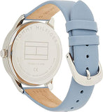 Tommy Hilfiger Brooke Silver Dial Light Blue Leather Strap Watch for Women - 1782023