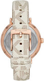 Michael Kors Jayne Three Hand Rose Gold Dial White Leather Strap Watch For Women - MK7128