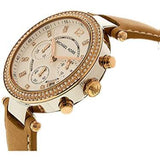 Michael Kors Parker Chronograph White Dial Tan Leather Strap Watch for Women - MK5633