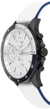 Tommy Hilfiger Bank Chronograph White Dial White Rubber Strap Watch for Men - 1791723