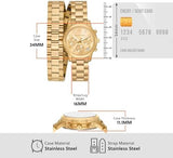 Michael Kors Runway Chronograph Analog Gold Dial Gold Steel Strap Watch for Women - MK7452