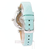 Emporio Armani Gianni T Bar Analog Crystals Silver Dial Blue Leather Strap Watch For Women - AR11443