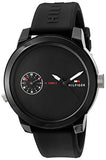 Tommy Hilfiger Denim Black Dial Black Rubber Strap Watch for Men - 1791326