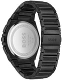 Hugo Boss Steer Analog Black Dial  Black Steel Strap Watch For Men - 1514068