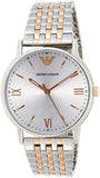 Emporio Armani Kappa Quartz Silver Dial Two Tone Mesh Bracelet Watch For Men - AR11093