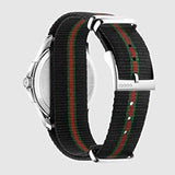 Gucci G Timeless Analog Quartz Black Dial Black NATO Strap Watch For Men - YA126321