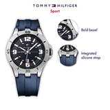 Tommy Hilfiger Drew Black Dial Black Rubber Strap Watch for Men - 1791062