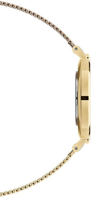 Daniel Wellington Classic Petite Black Dial Gold Mesh Bracelet Watch For Women - DW00100347