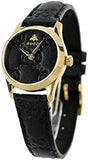 Gucci G Timeless Quartz Black Dial Black Leather Strap Watch For Women - YA126581A