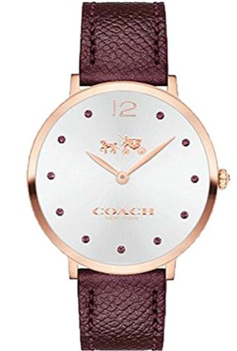 Coach Slim Easton Silver Dial Brown Leather Strap Watch for  display picture 3