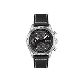 Hugo Boss Pilot Edition Black Dial Black Leather Strap Watch for Men - 1513853