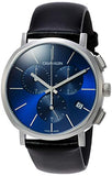 Calvin Klein Chronograph Blue Dial Black Leather Strap Watch for Men - K8Q371CN