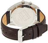 Tommy Hilfiger Deacan Blue Dial Brown Leather Strap Watch for Men - 1791549