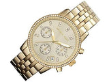 Michael Kors Runway Chronograph Gold Dial Gold Steel Strap Watch For Women - MK5698